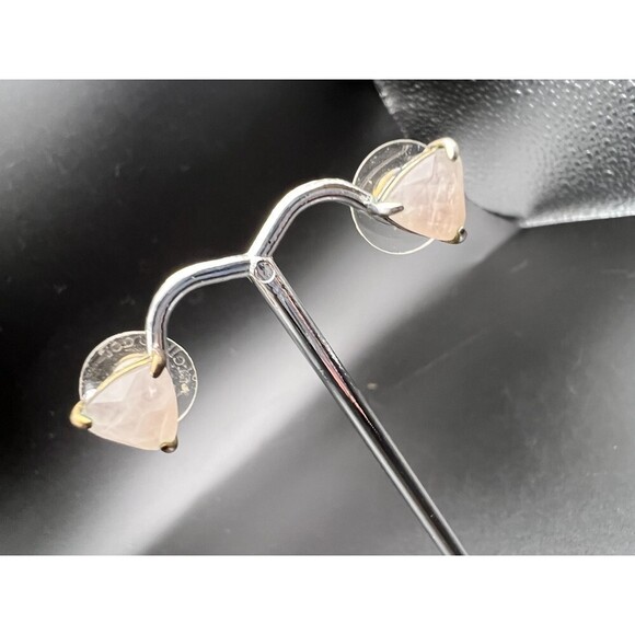 Stella & Dot Rose Quartz Stud Earrings - Picture 1 of 3